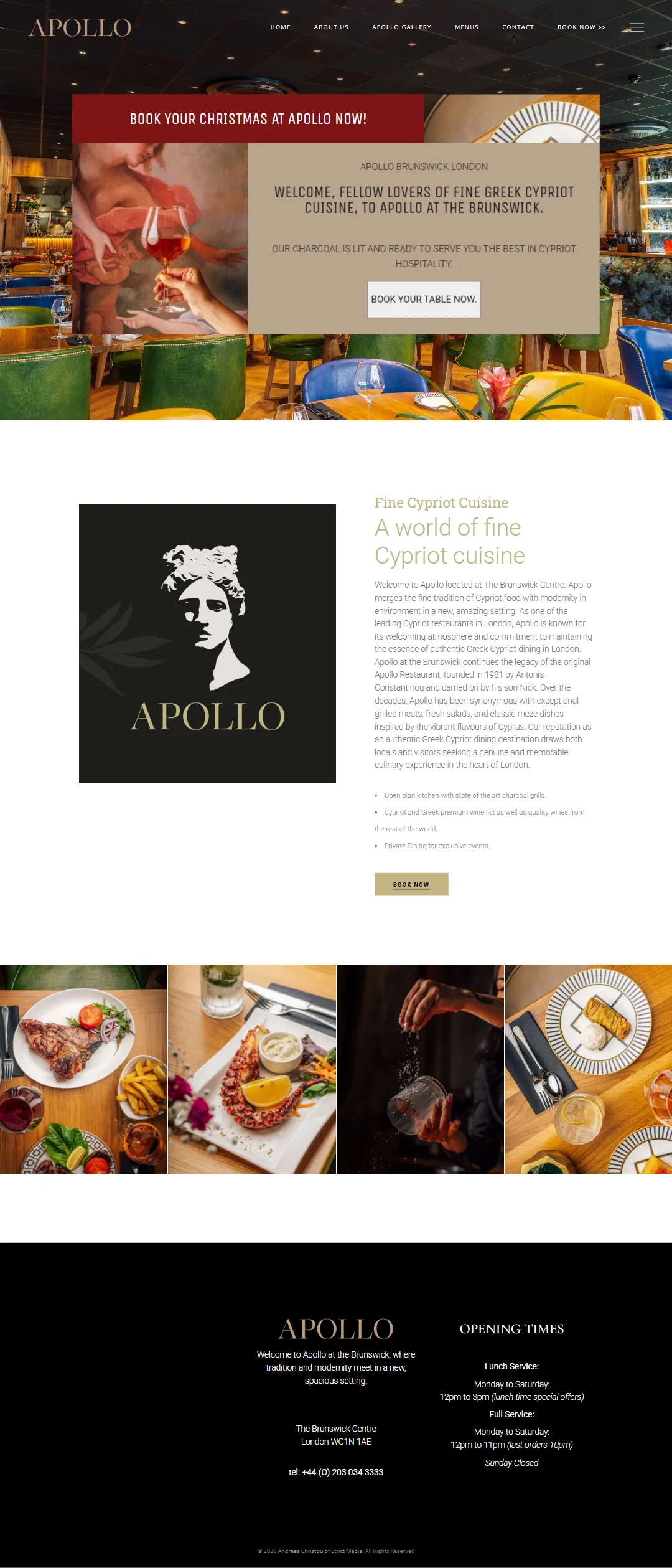 The Apollo Restaurant website