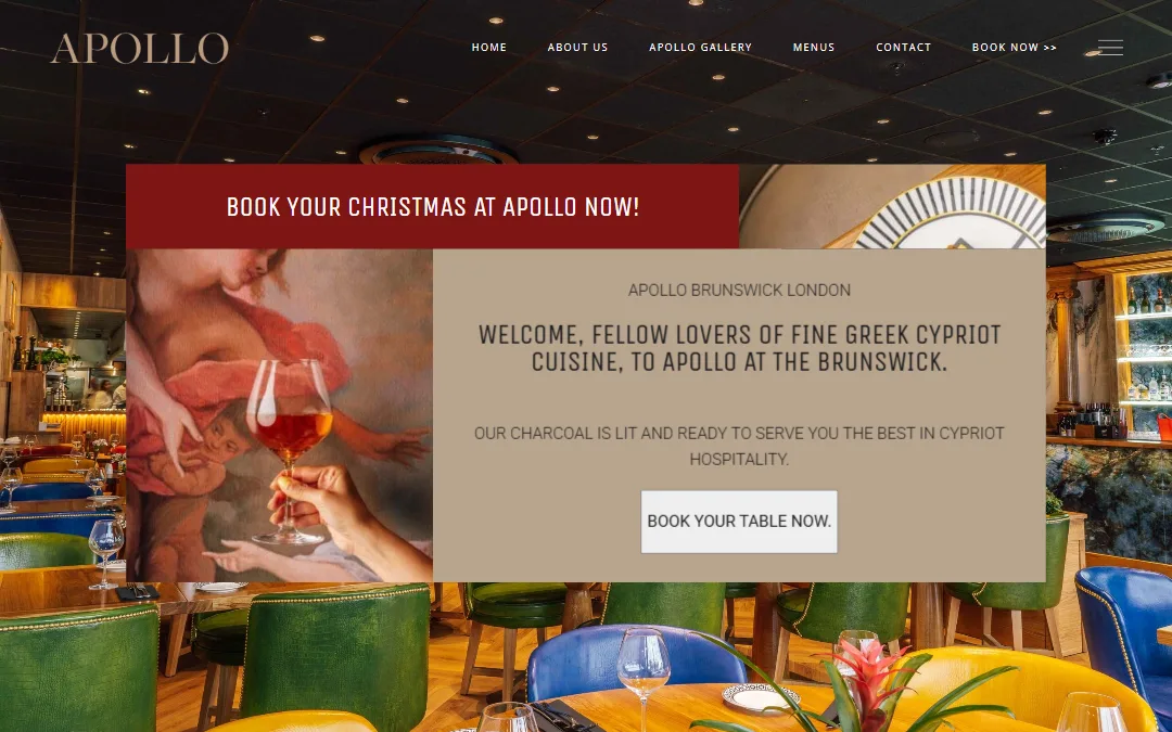The Apollo Restaurant website